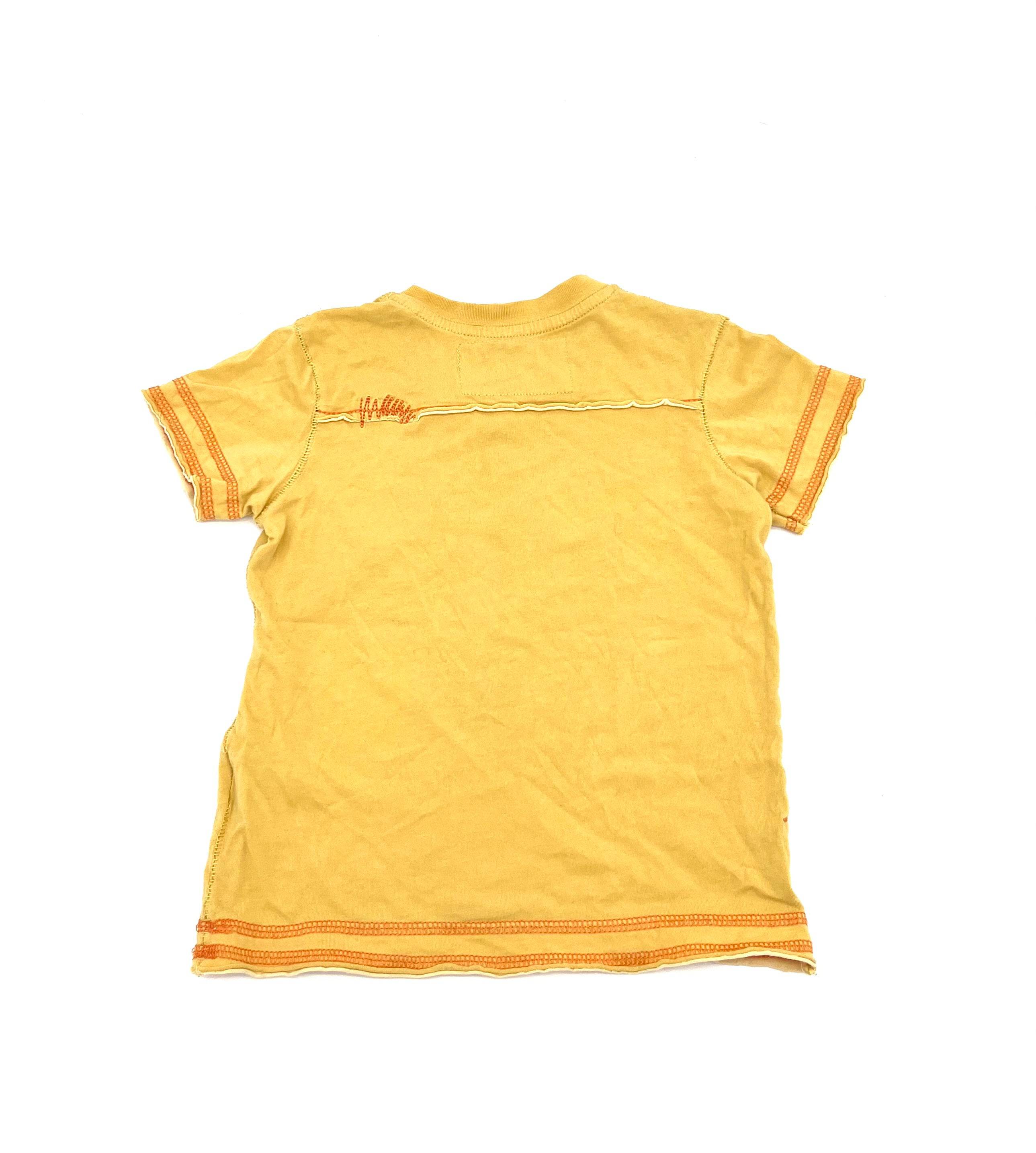 Toddlers Size 3T Short Sleeve T-Shirt By Guess Yellow Teal And Orange Embroidery - TheRealThreads