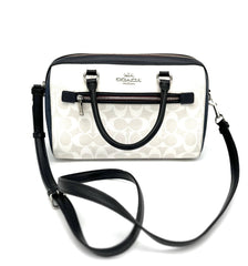 Coach New York Crossbody, Handle Bag or Shoulder Bag Black and White Leather - TheRealThreads