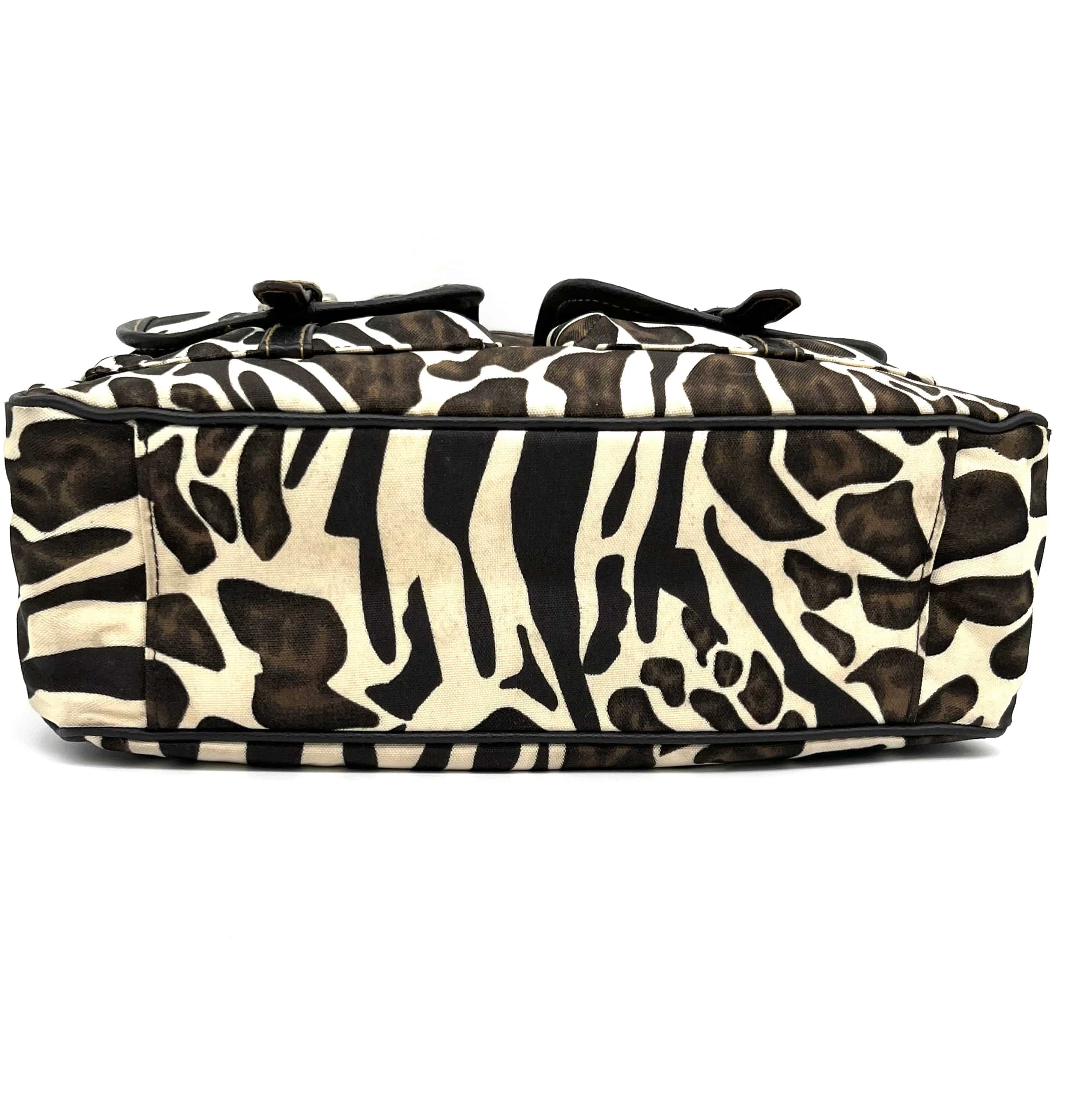 Handbag Animal Print Shoulder Bag Brown & Beige 3 Interior & 4 Exterior Pockets - TheRealThreads
