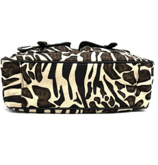 Handbag Animal Print Shoulder Bag Brown & Beige 3 Interior & 4 Exterior Pockets - TheRealThreads