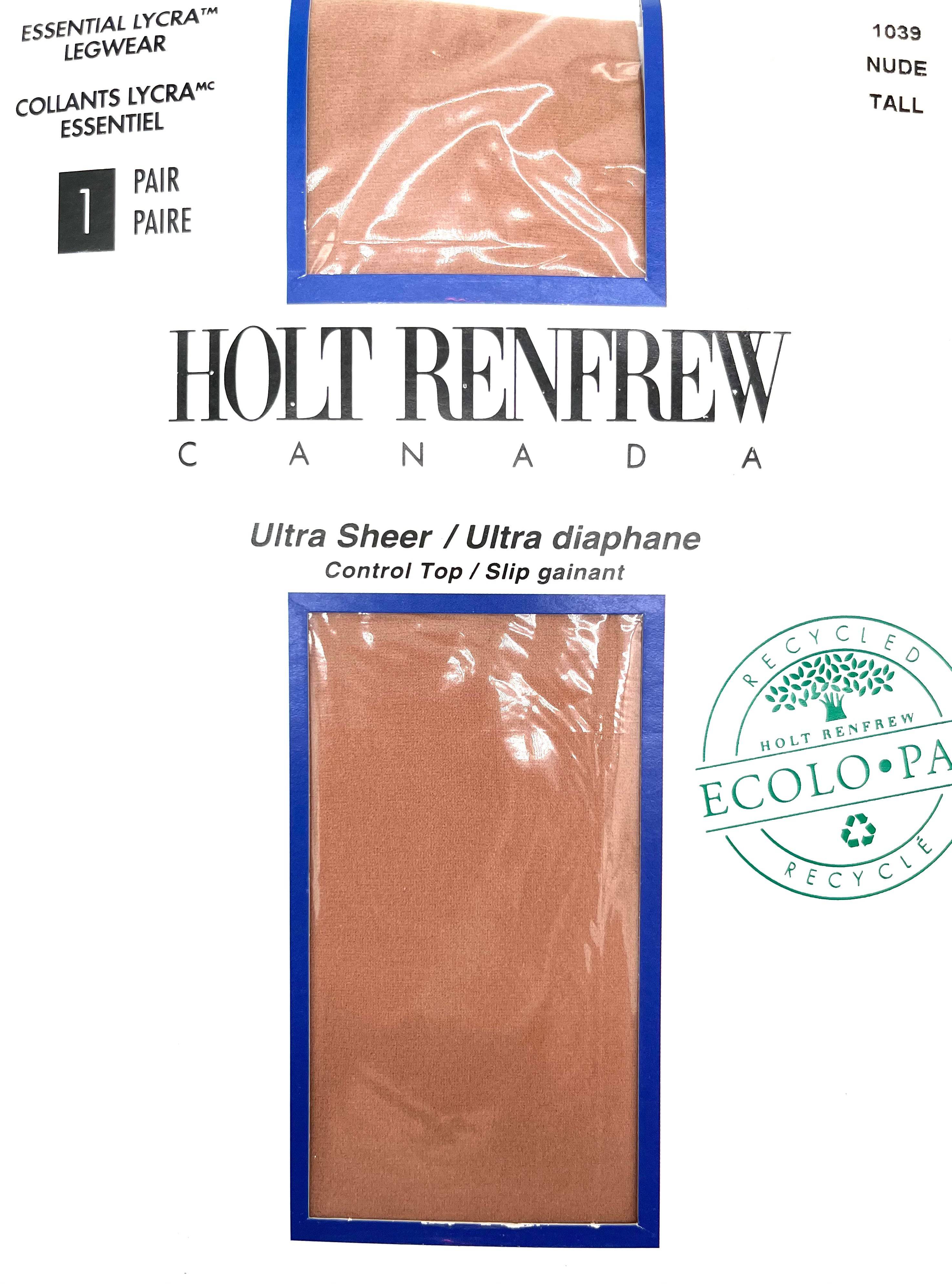 Holt Renfrew Size Tall Ultra Sheer Nude Pantyhose Control Top Tall Lycra Legwear - TheRealThreads