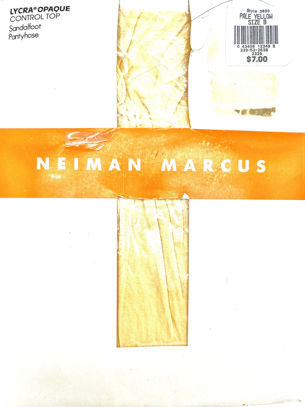 New! Neiman Marcus Pantyhose Size B Control Top Sandalfoot Pale Yellow Opaque - TheRealThreads