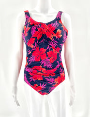 NEW! Womens Lands End Swimwear Size 10DDD One Piece Swim Suit Blue Pink Orange - TheRealThreads