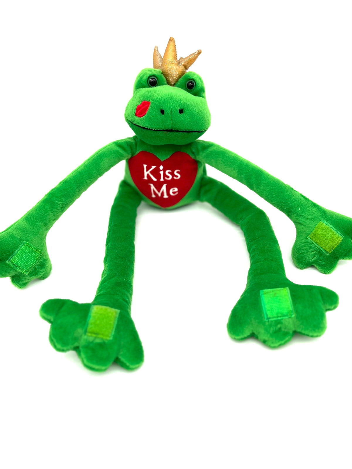 Prince Frog Stuffed Animal Red Heart On Chest Says Kiss Me Velcro Hands & Feet - TheRealThreads