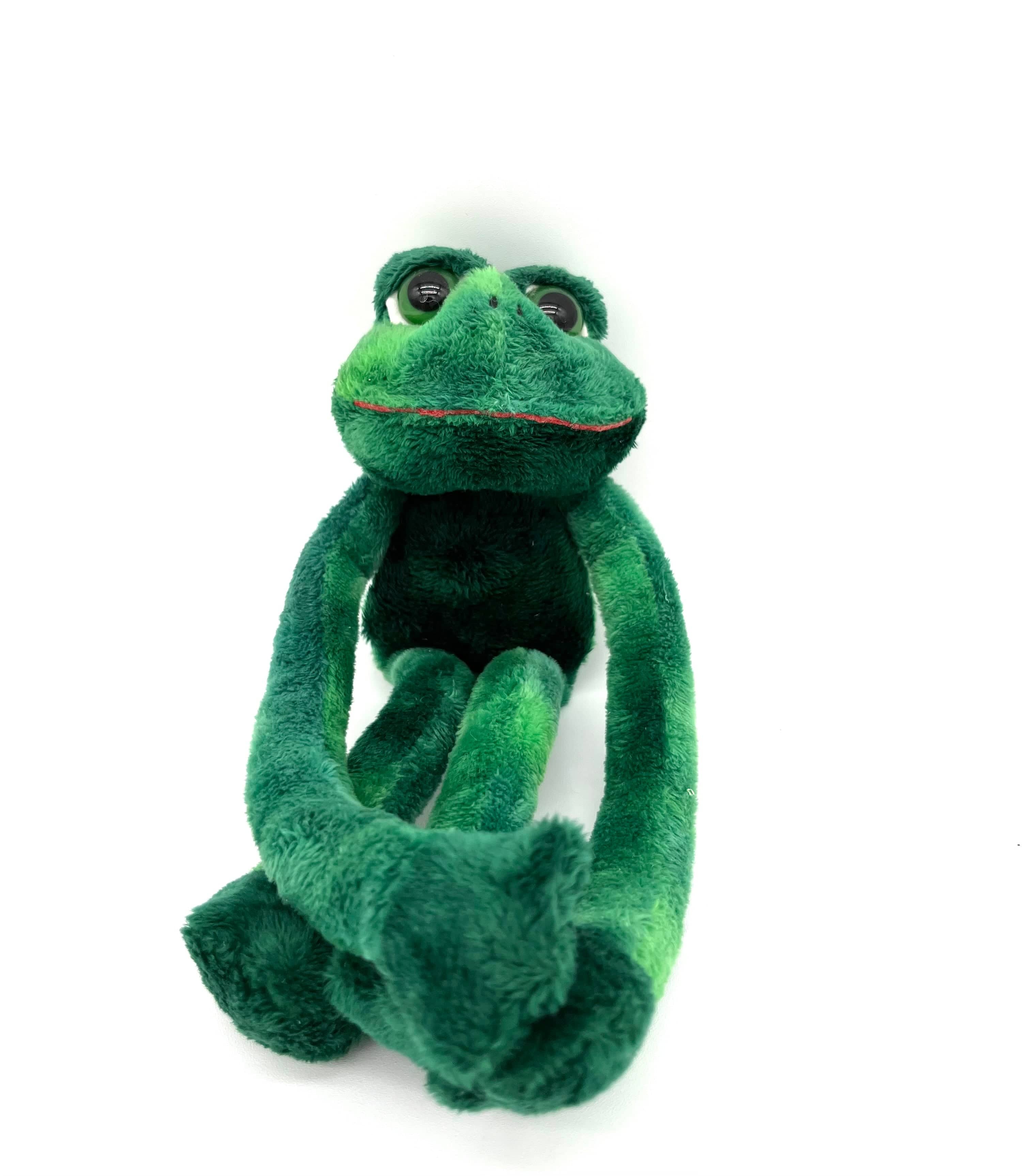 Cute Stuffed Animal Frog Green Poseable With Velcro Hands St. Patrick's Day Favorite - TheRealThreads