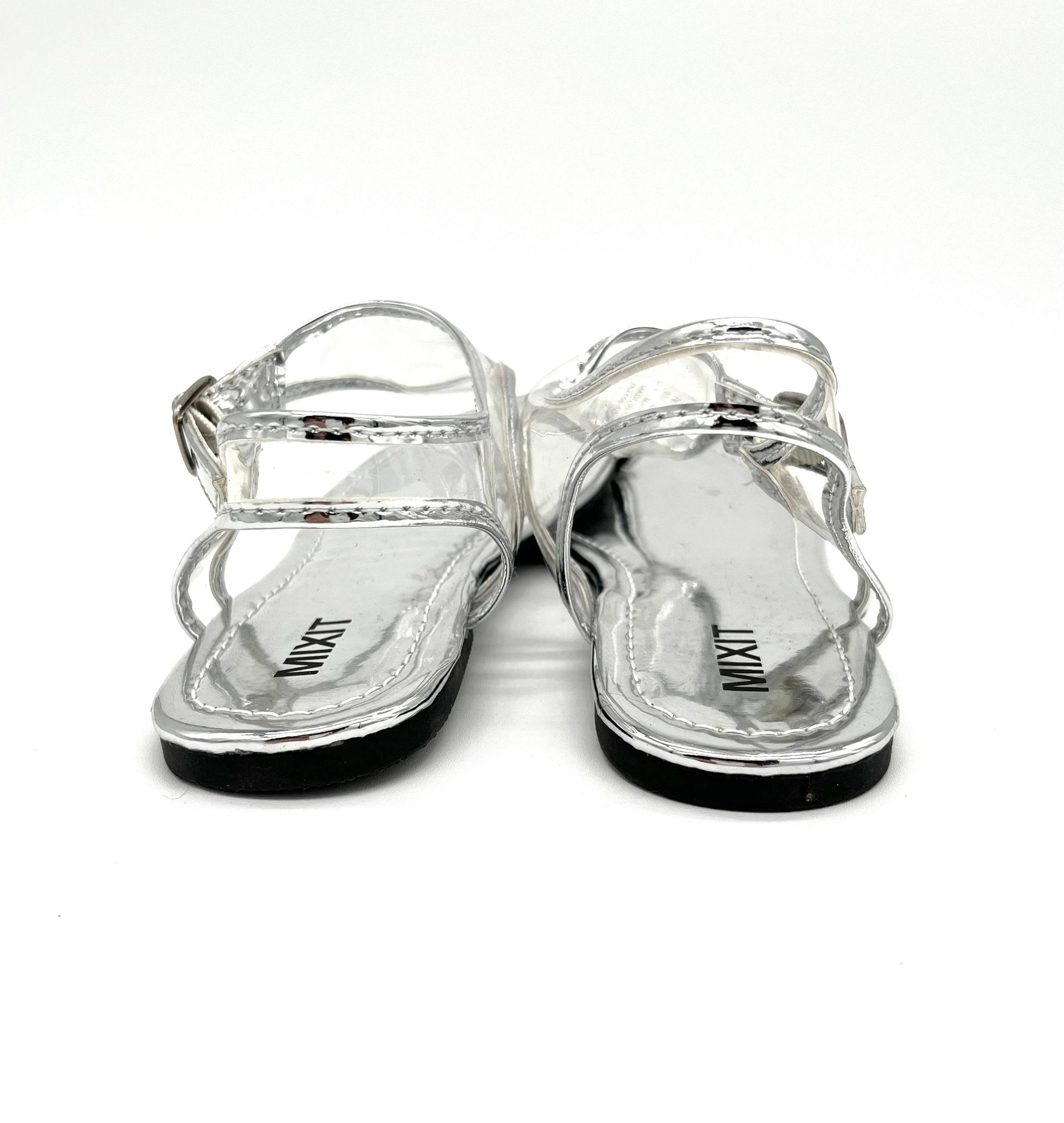 Mixit New Slate Silver and Clear Sandals Retails For $45.98 - TheRealThreads