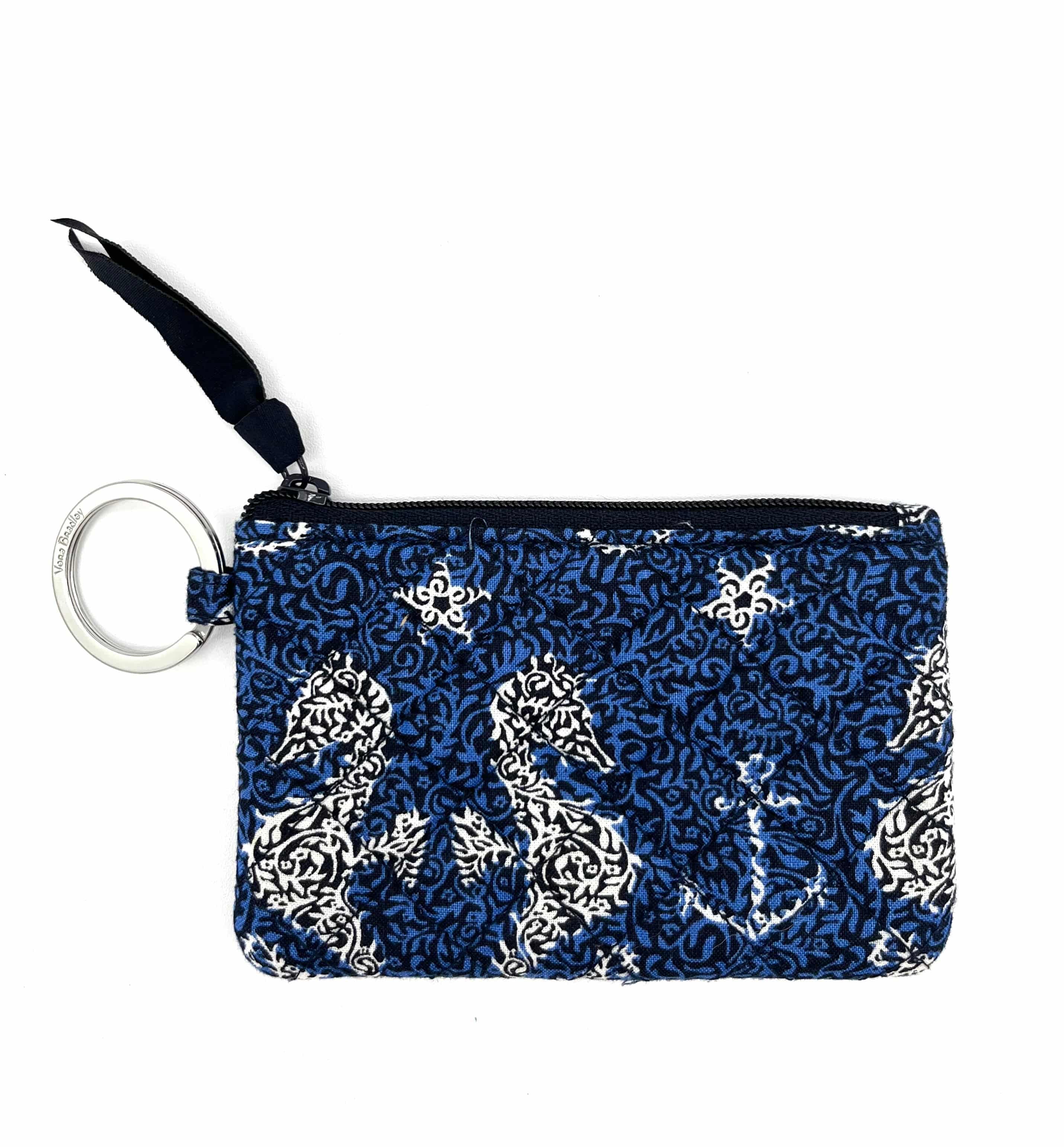 New Vera Bradley Card Case Dark Blue, Anchors, Clear ID Card Window, Key Ring Too! - TheRealThreads