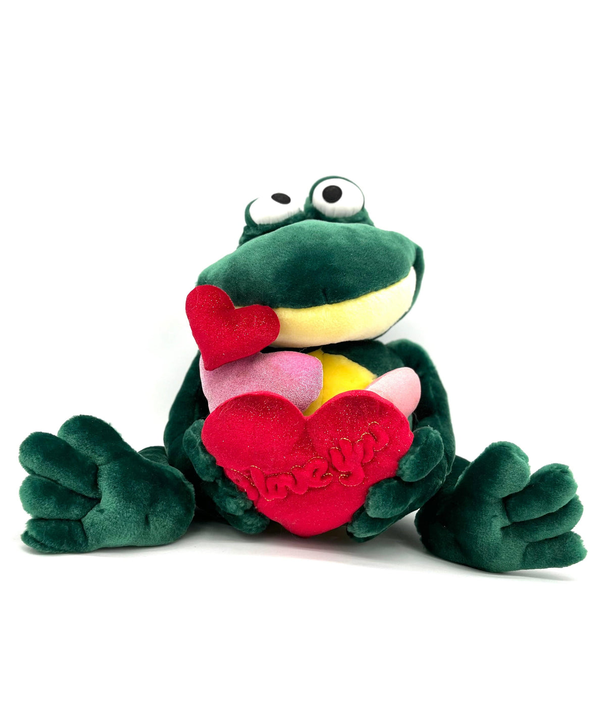 Stuffed Animal "I Love You" Frog With Hearts Valentines Day Or Anytime Gift 14" Frog - TheRealThreads