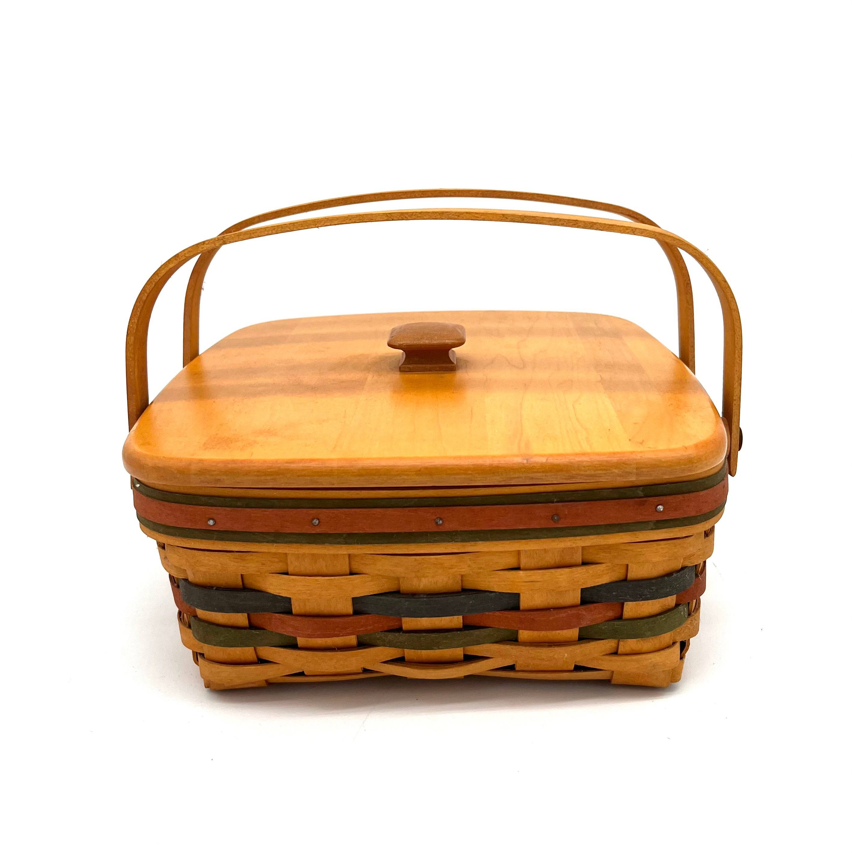 Rare Discontinued Longaberger Bountiful Harvest Basket With Lid And Protector - TheRealThreads