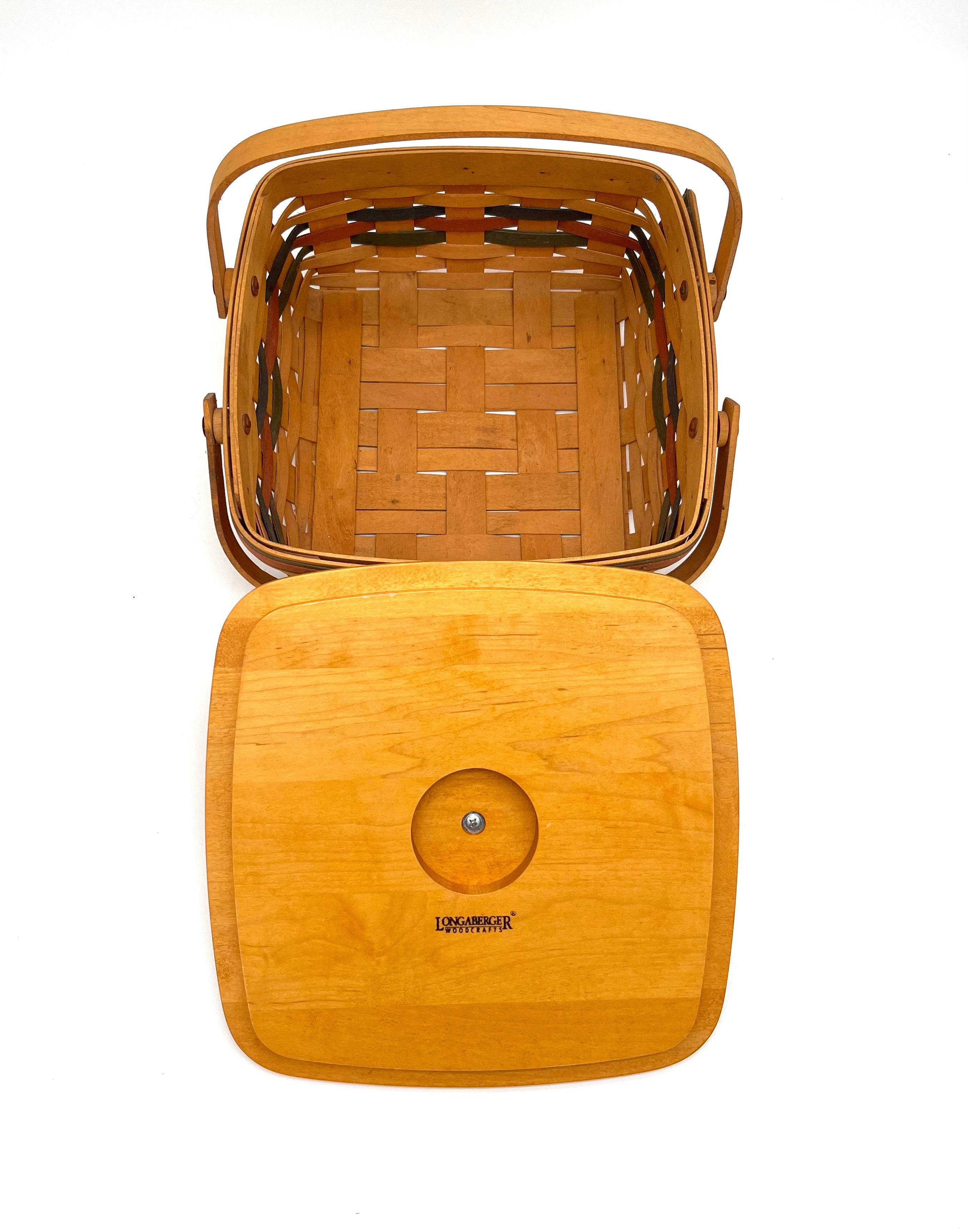 Rare Discontinued Longaberger Bountiful Harvest Basket With Lid And Protector - TheRealThreads