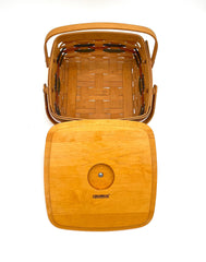 Rare Discontinued Longaberger Bountiful Harvest Basket With Lid And Protector - TheRealThreads