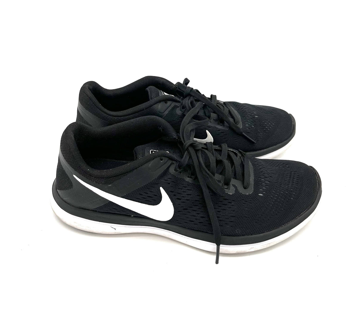 Womens Nike Flex Running Sneakers Size 9 Black and White Shoes - TheRealThreads