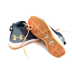 Under Armour Big Kids Shoes Size 3 Grey and Orange Sneakers Athletic Wear - TheRealThreads