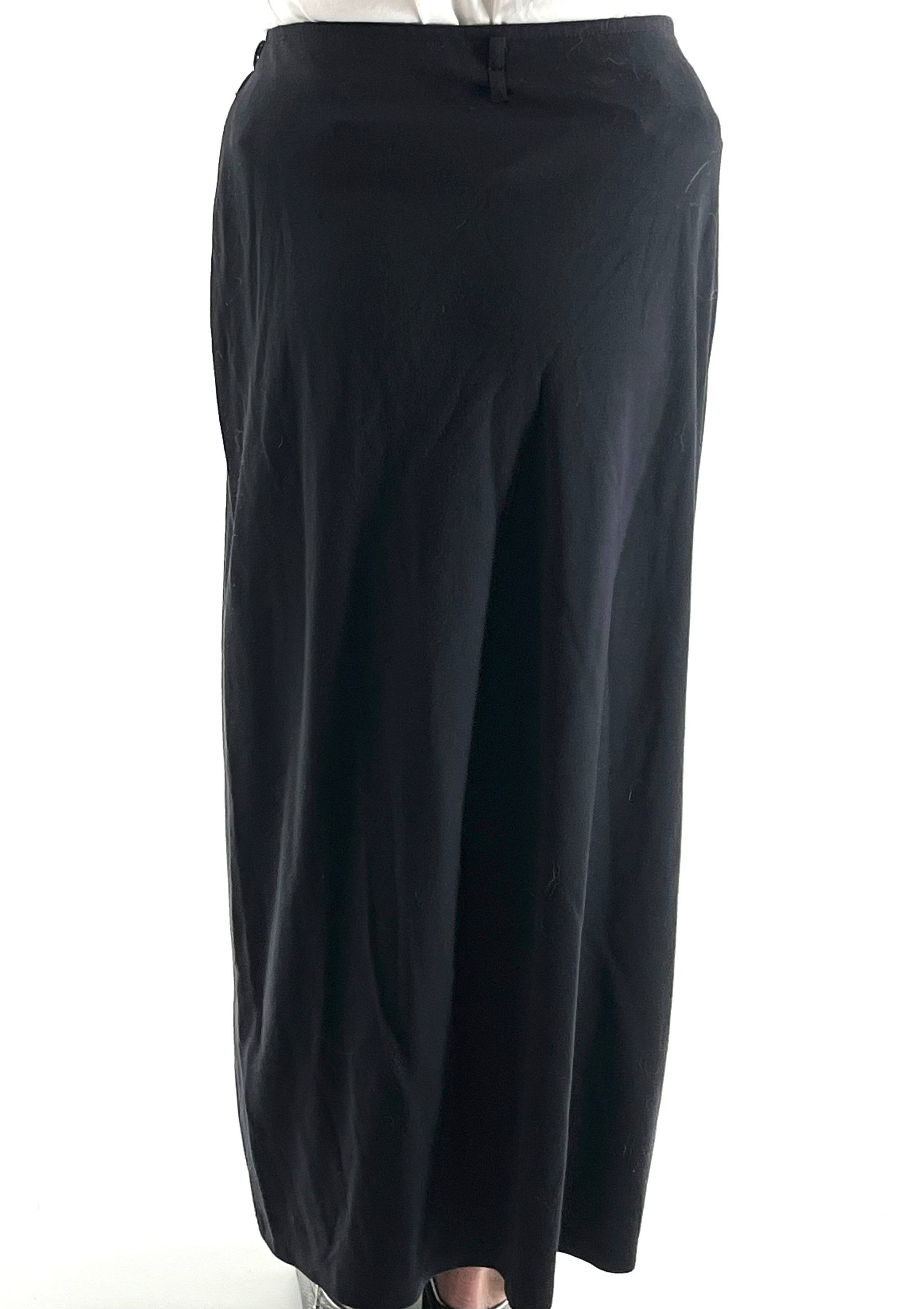 Womens Express Black Long Skirt Size Medium With Elastic Waist And Belt Loops - TheRealThreads