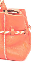 Handbag By Ugg Australia Orange Handle Bag Zipper Snap And Clasp Closures Braided Accents - TheRealThreads