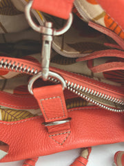 Handbag By Ugg Australia Orange Handle Bag Zipper Snap And Clasp Closures Braided Accents - TheRealThreads