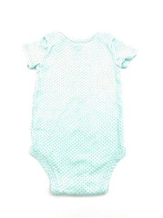 Babies Onesie Size 9 Months By Carter's Light Blue With Sparkly Gold Polkadots - TheRealThreads