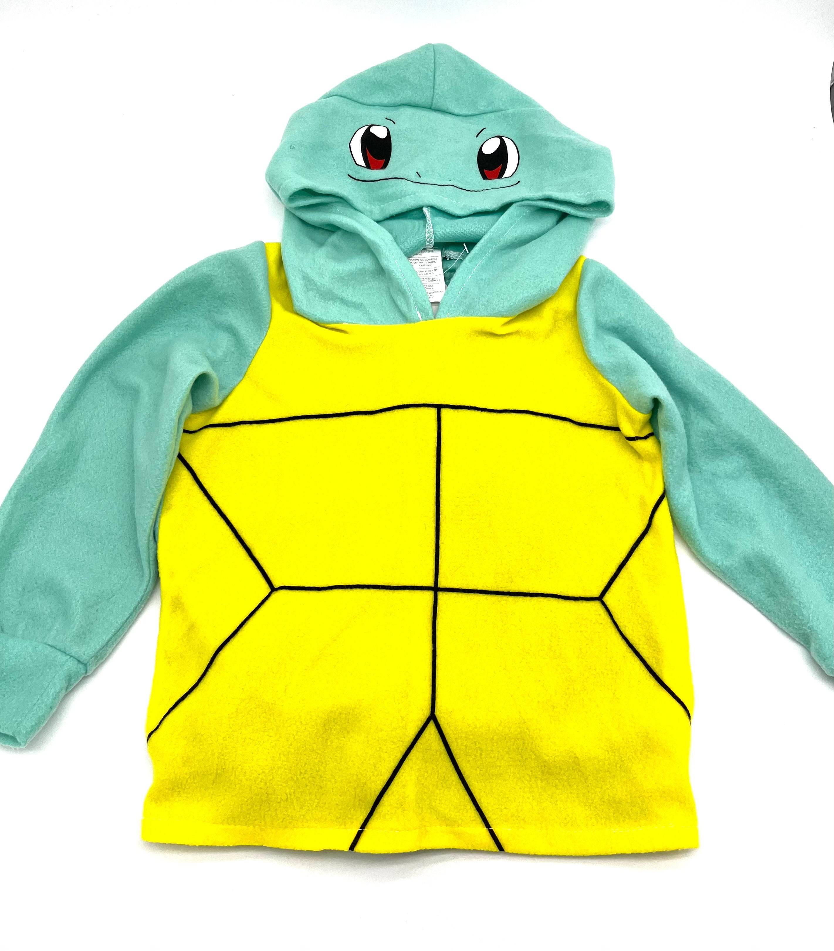 Kids Pokemon Costume Size Medium Yellow and Green Long Sleeve Fleece Top With Hood - TheRealThreads