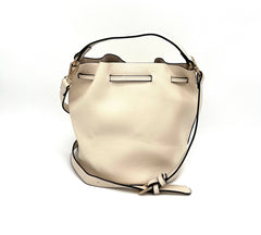 Handbag Beige Bucket Bag By Forever 21 Shoulder Bag Handle Bag Adjustable Strap & Tassels - TheRealThreads
