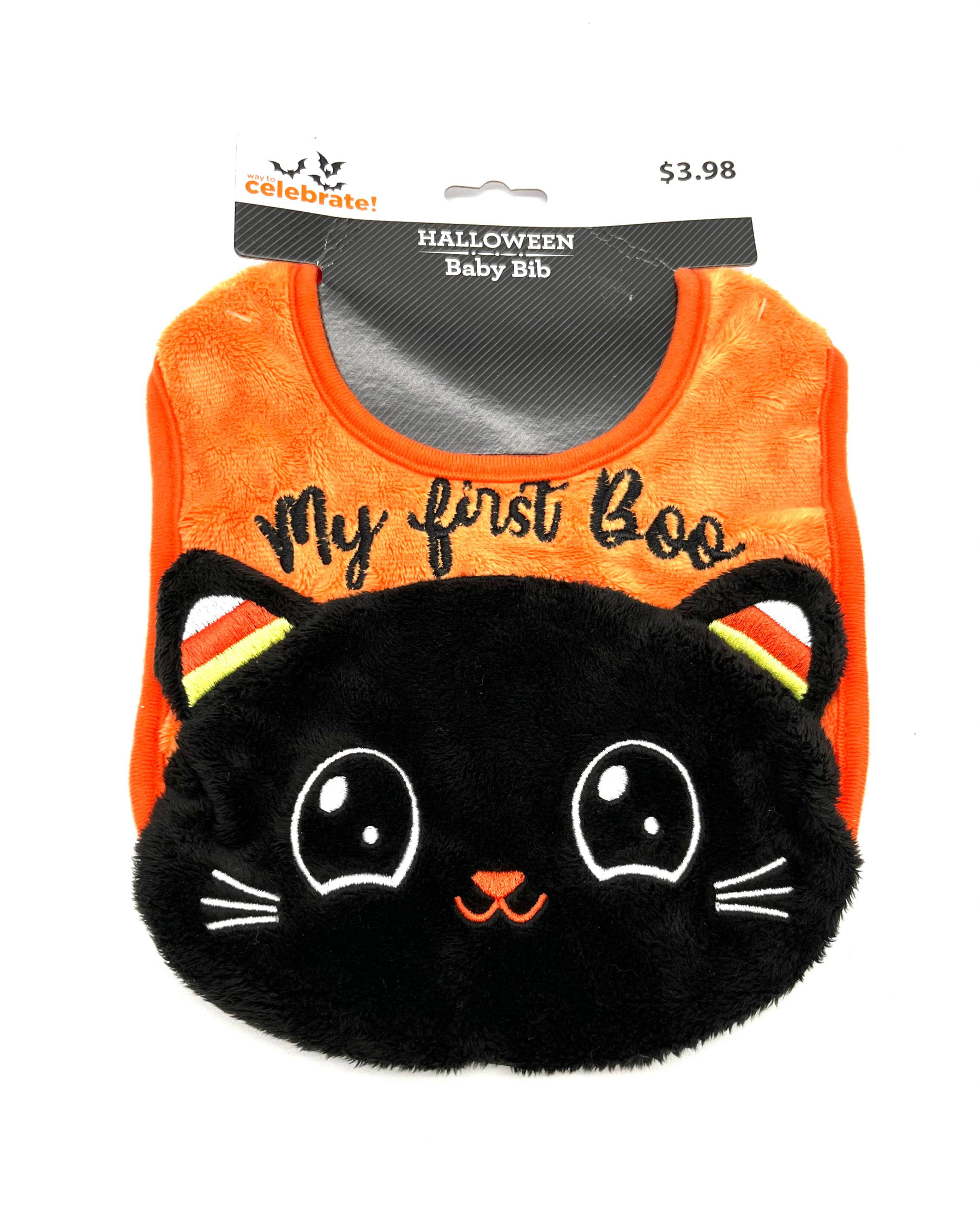 Buy One Get One Free Babies Halloween Bibs "My First Boo" Black Gold And Orange - TheRealThreads