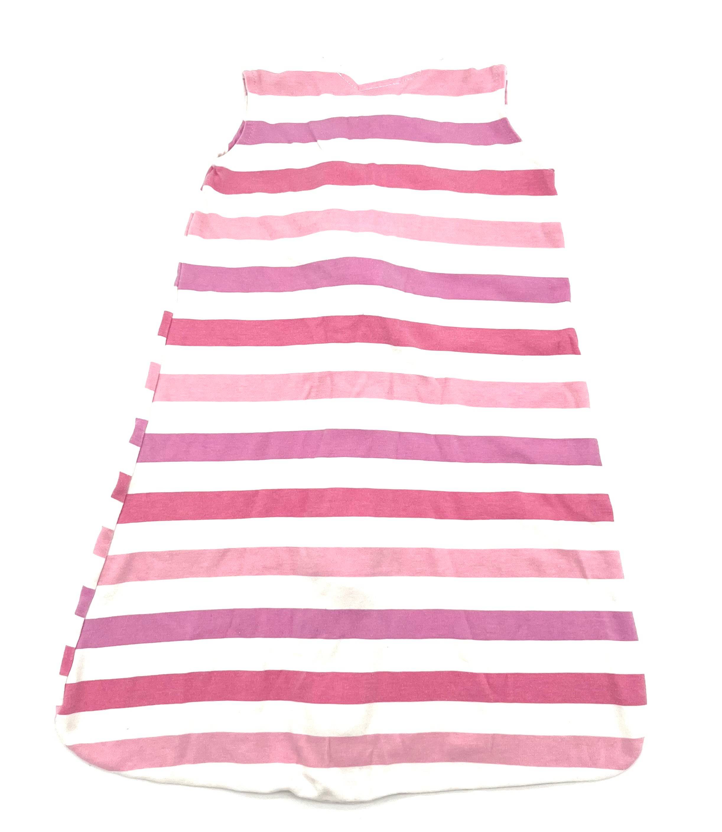 Babies Onesie Size 0-6 Months Closed Bottom Zipper Front Sleeveless Sleep Sack Pink Striped - TheRealThreads