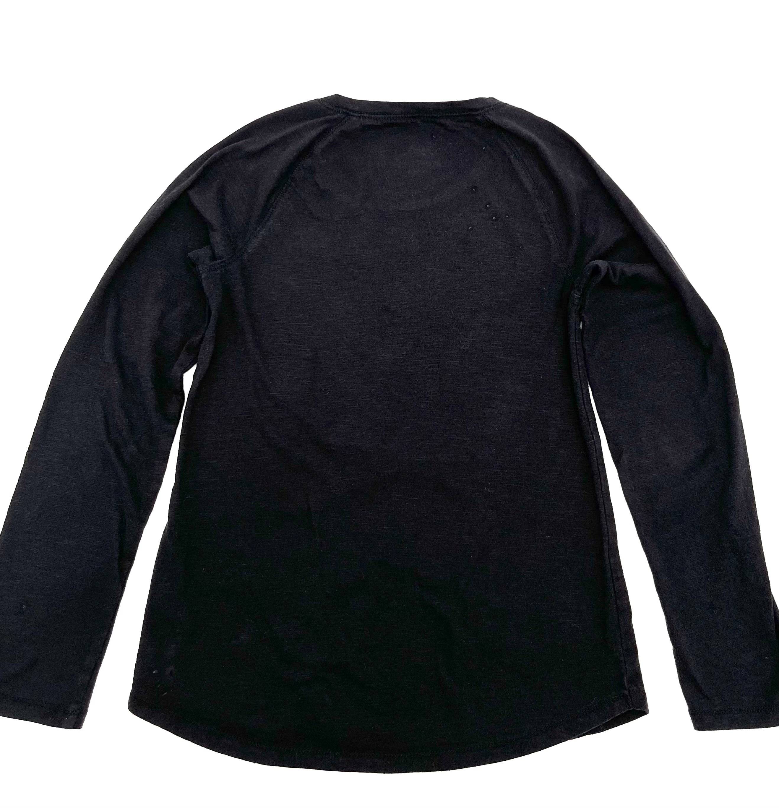 Girls Size 8 Justice Black Long Sleeve T-Shirt 60% Cotton 40% Polyester - TheRealThreads