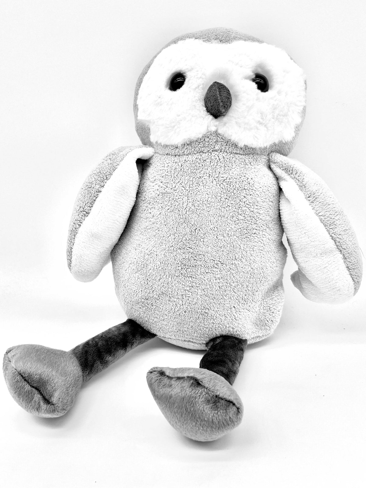 Big Owl Stuffed Animal 17" Head to Toe Soft Plush Grey And White Owl Your Kids Will Love - TheRealThreads