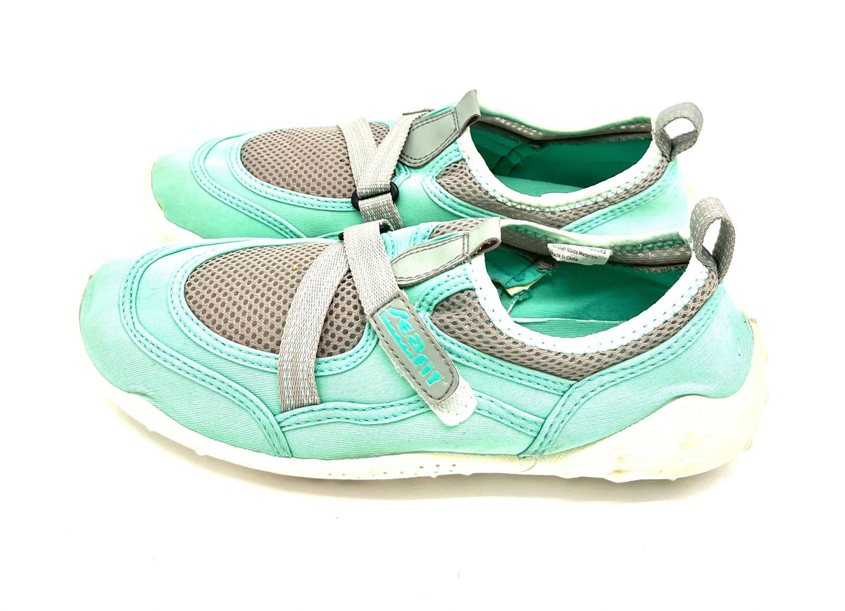 Sea Fit Womens Size 9 Sports Water Walkers Or Beach Shoes Slip On Lime Green and Grey - TheRealThreads