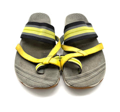 Merrell Grey and Yellow Sandals Size 8.5 Rubber Soles And 1" Wedge Heel - TheRealThreads