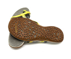 Merrell Grey and Yellow Sandals Size 8.5 Rubber Soles And 1" Wedge Heel - TheRealThreads