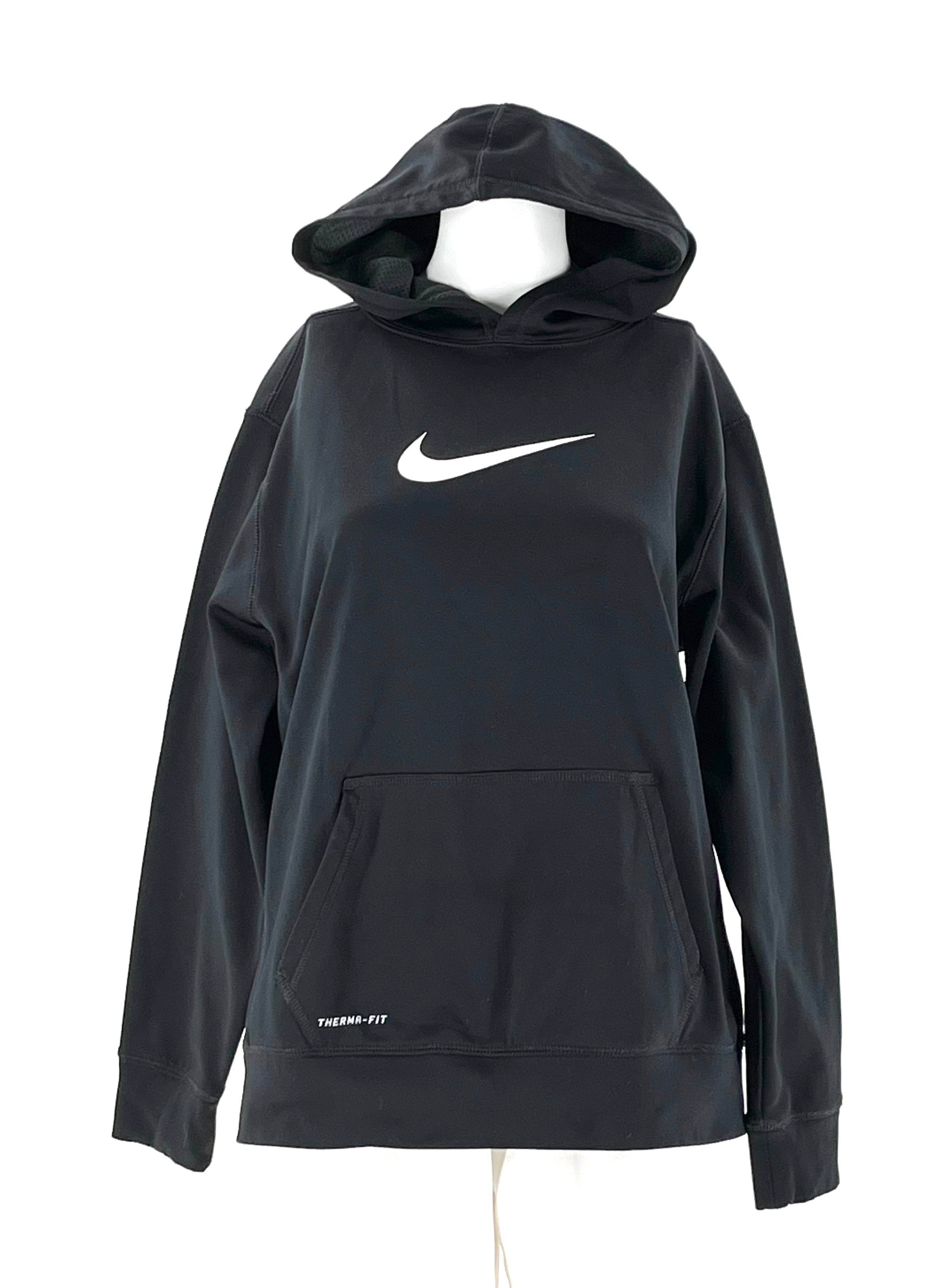 Youth Nike Therma-Fit Fitness Hoodie Size XL Black With Supersoft Fleece & Front Pocket - TheRealThreads