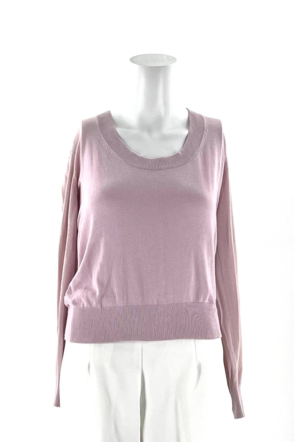 Banana Republic Silk Cashmere Sweater Size Medium Pink Long Sleeve Scoop Neck - TheRealThreads