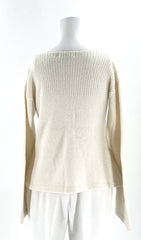 Michael Kors Off White Sweater Size Medium With Bataeu Neckline & Front Pocket - TheRealThreads