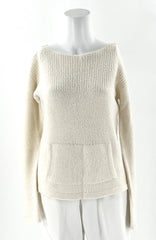 Michael Kors Off White Sweater Size Medium With Bataeu Neckline & Front Pocket - TheRealThreads