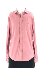 Mens Tommy Hilfiger Shirt Size Medium Button Up Red & White Checkered Long Sleeved - TheRealThreads