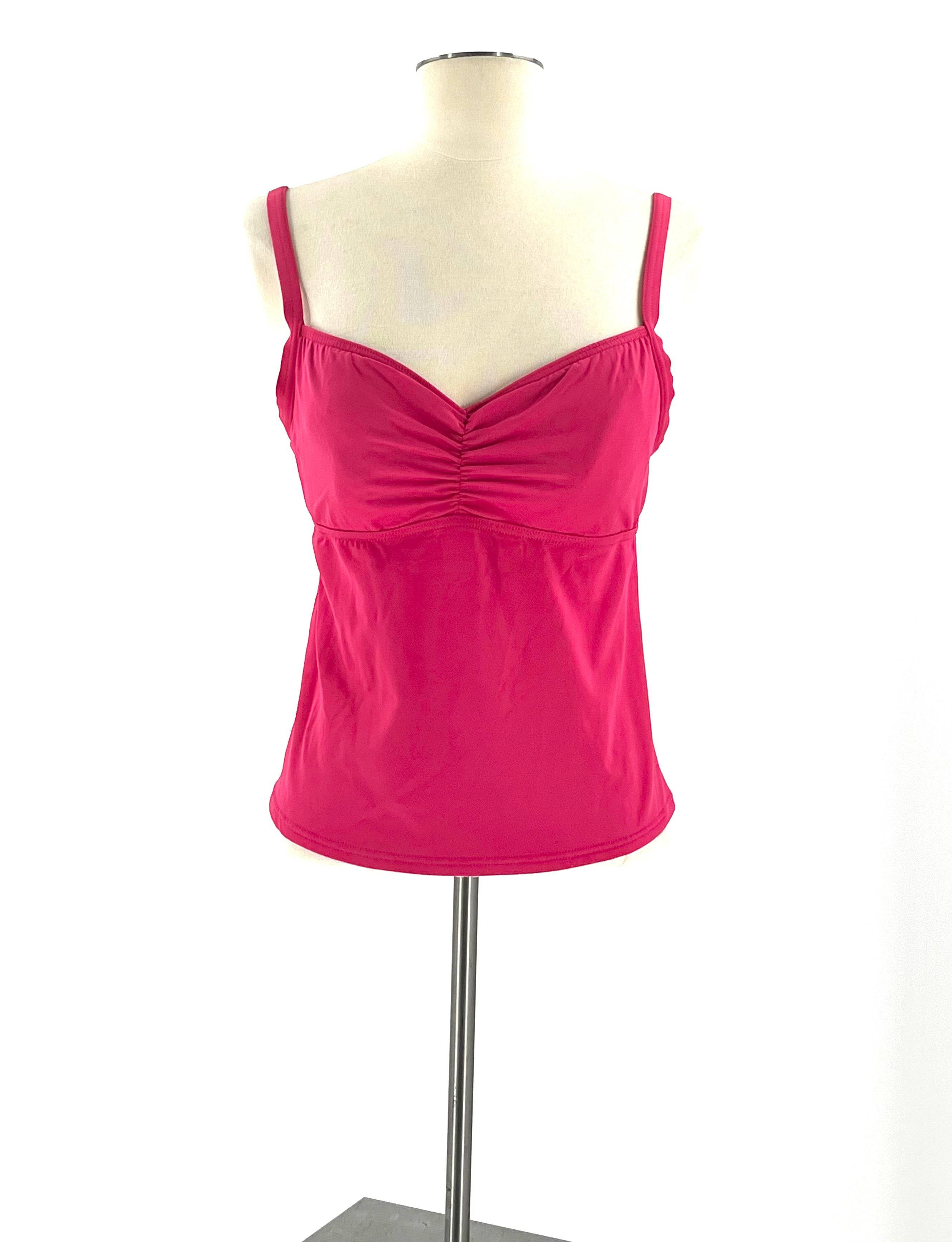 Tankini Pink Top Size 12 Bathing Suit Top Lightly Padded Swim Suit By Lands End - TheRealThreads