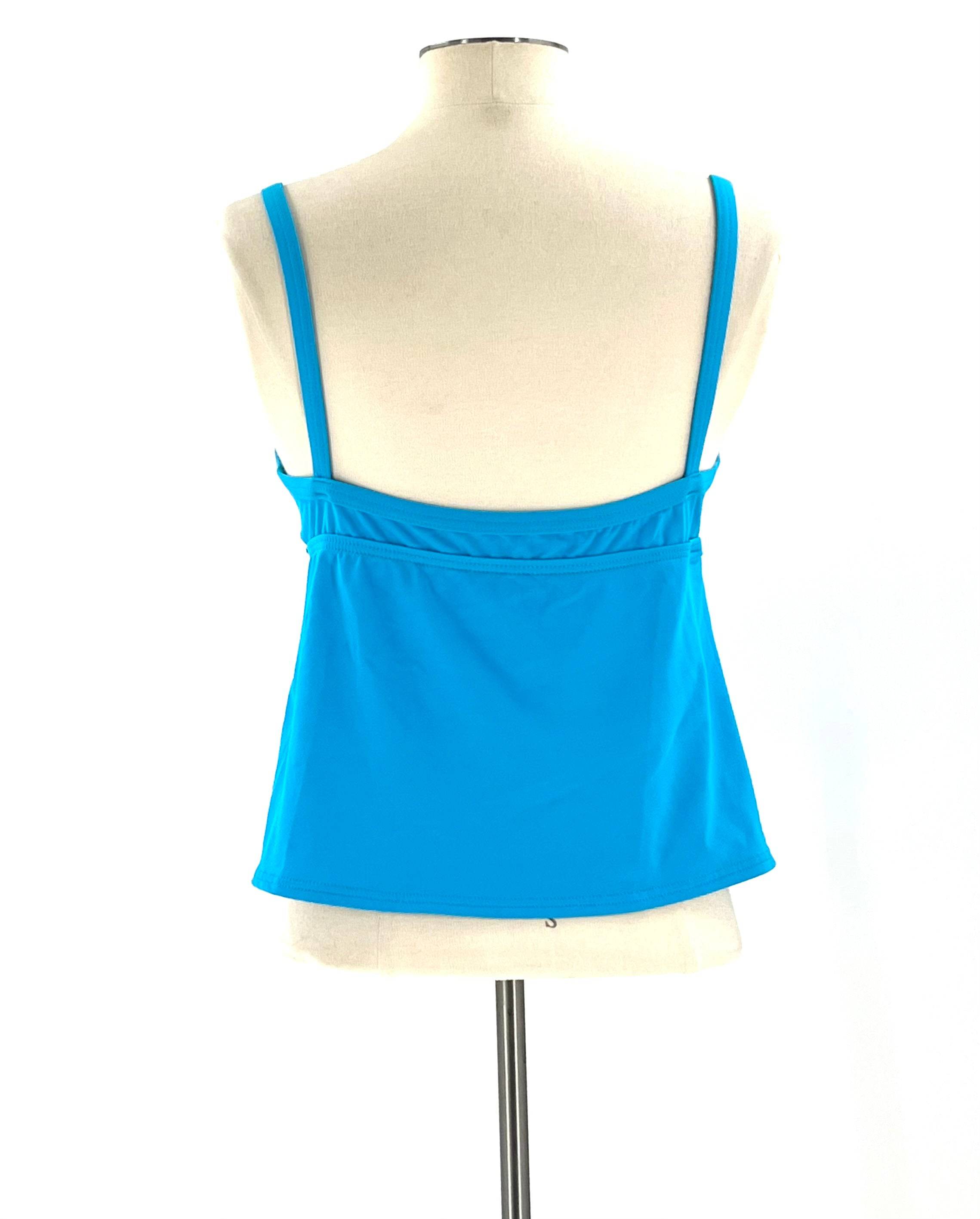 Tankini Size 10 Top By Lands End Lightly Padded With Over The Shoulder Straps - TheRealThreads