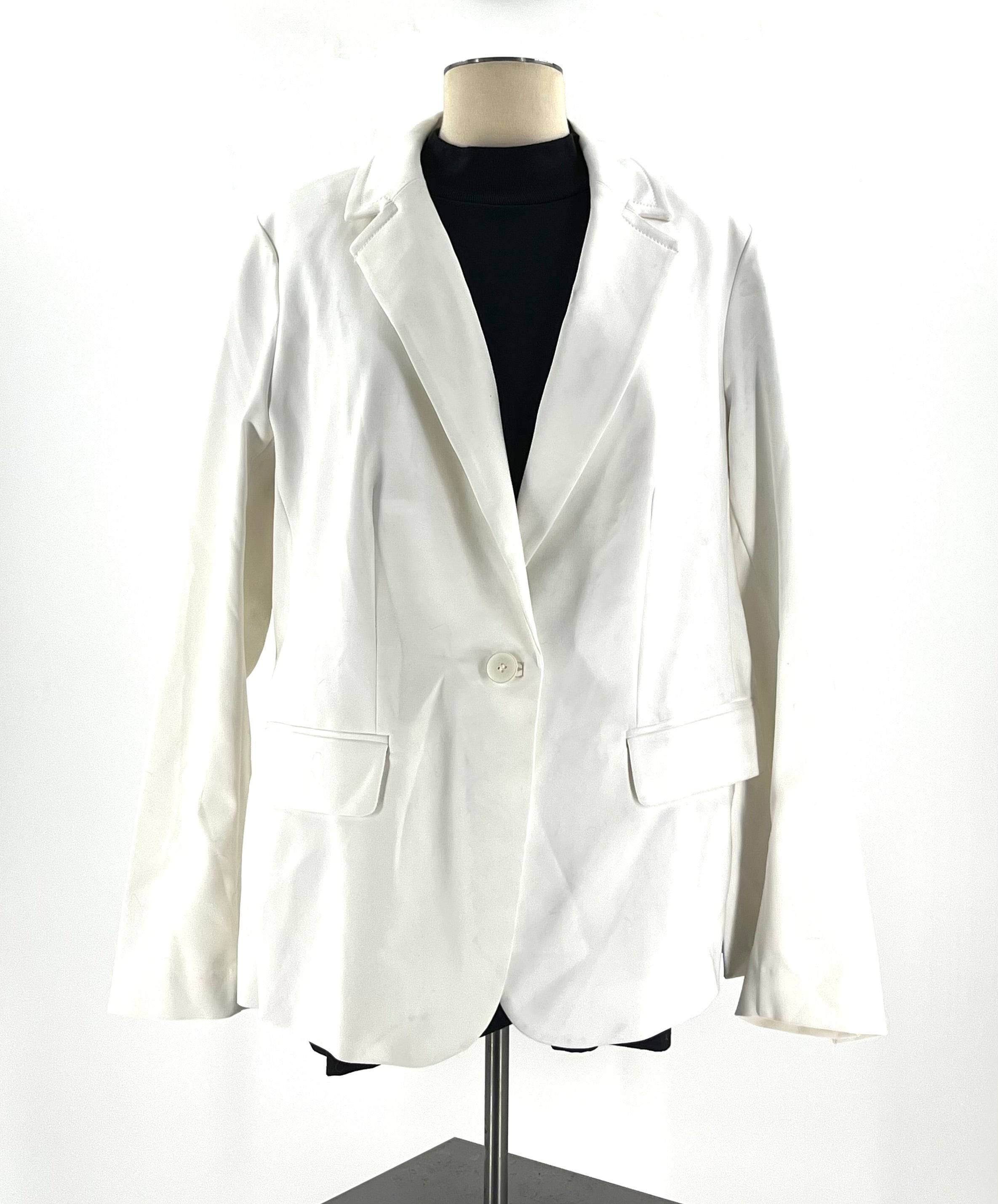 New White Jacket Size 18 By Lane Bryant Button Closure - TheRealThreads