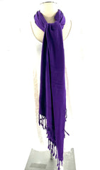 Dark Purple Scarf With Fringe - TheRealThreads