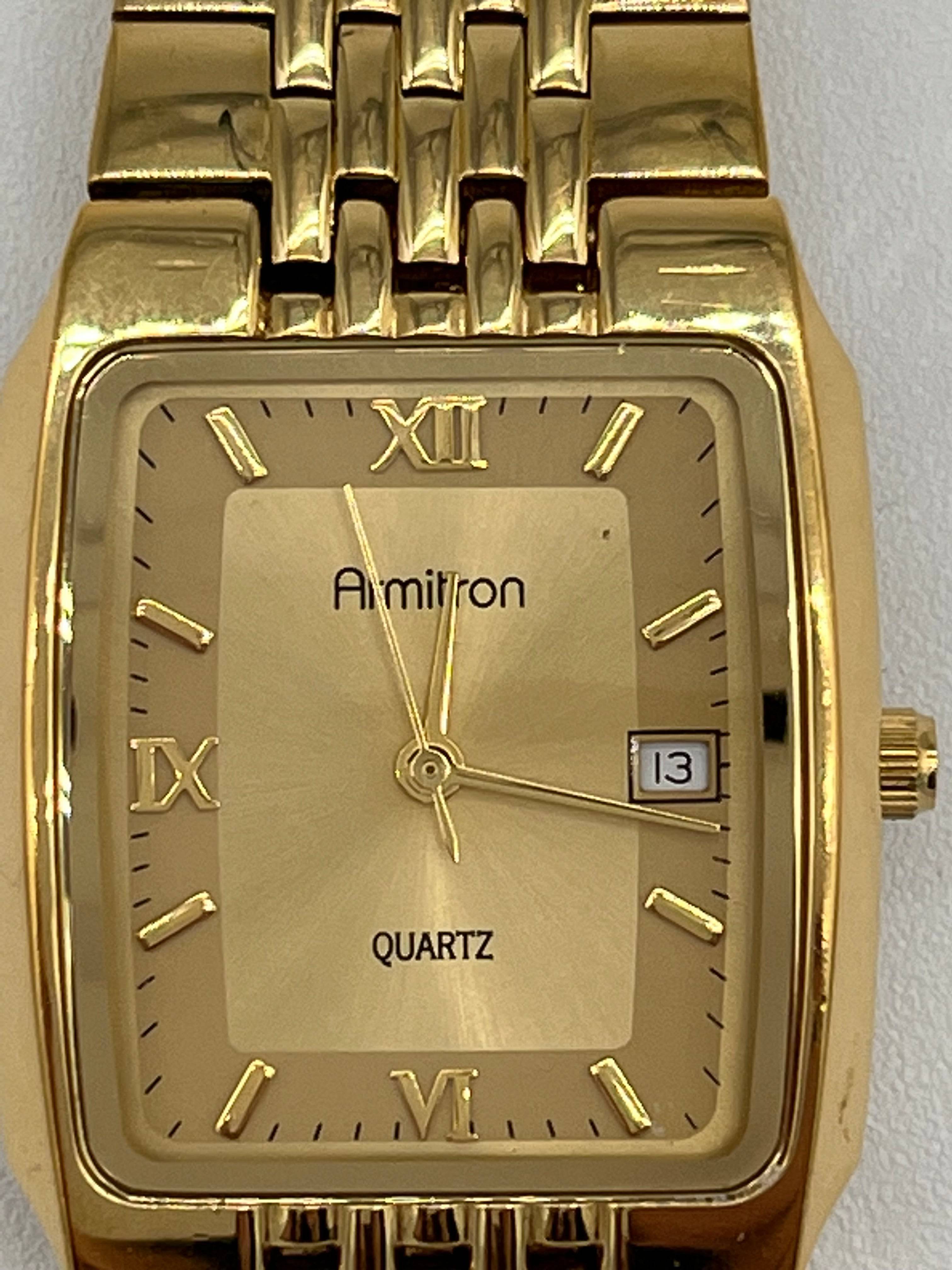 New Gold Armitron Quartz Watch Womens Mens Armitron Watch - RealThreads