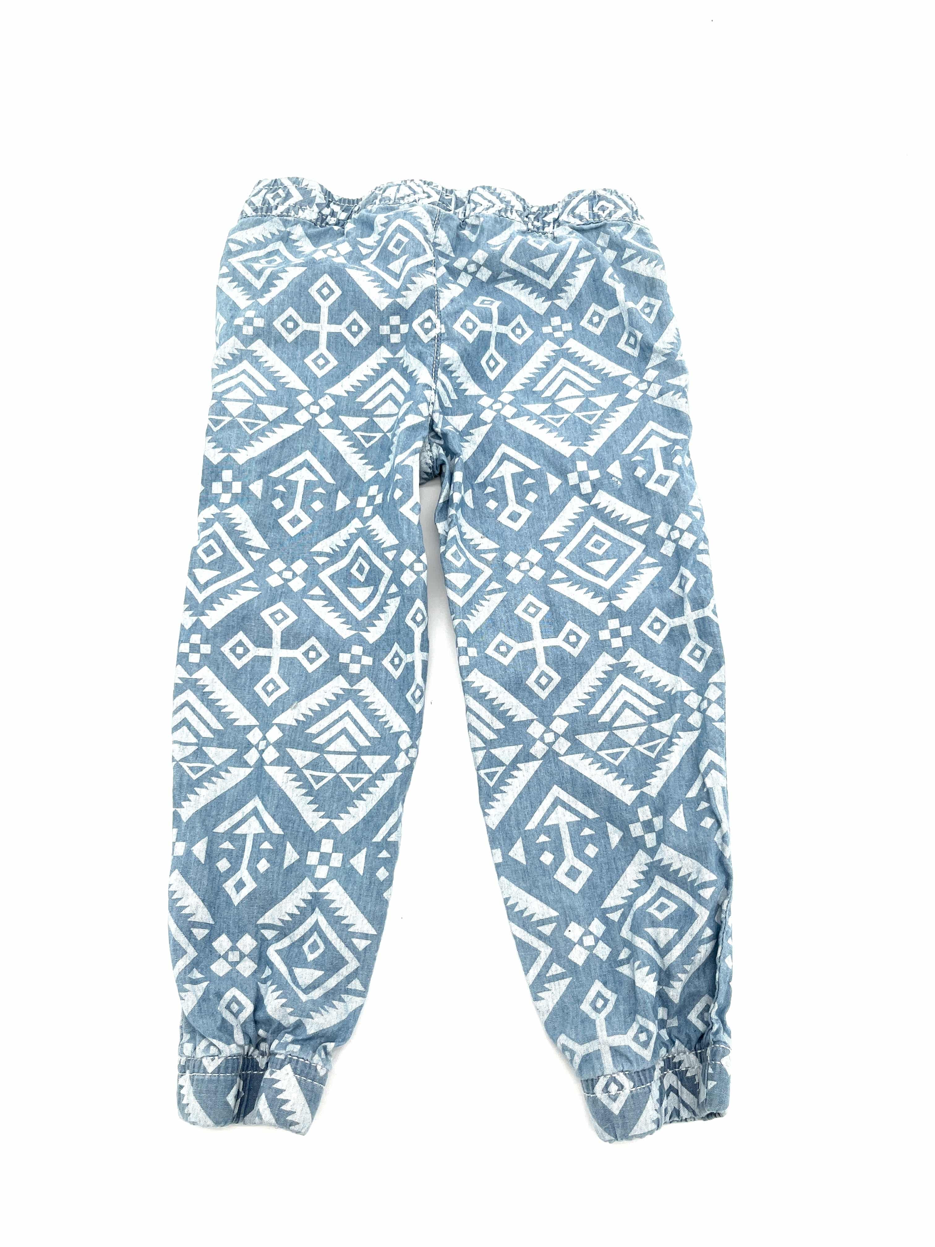 Toddler Girls Size 3T Pants 100% Cotton Blue with Light Blue Design - RealThreads