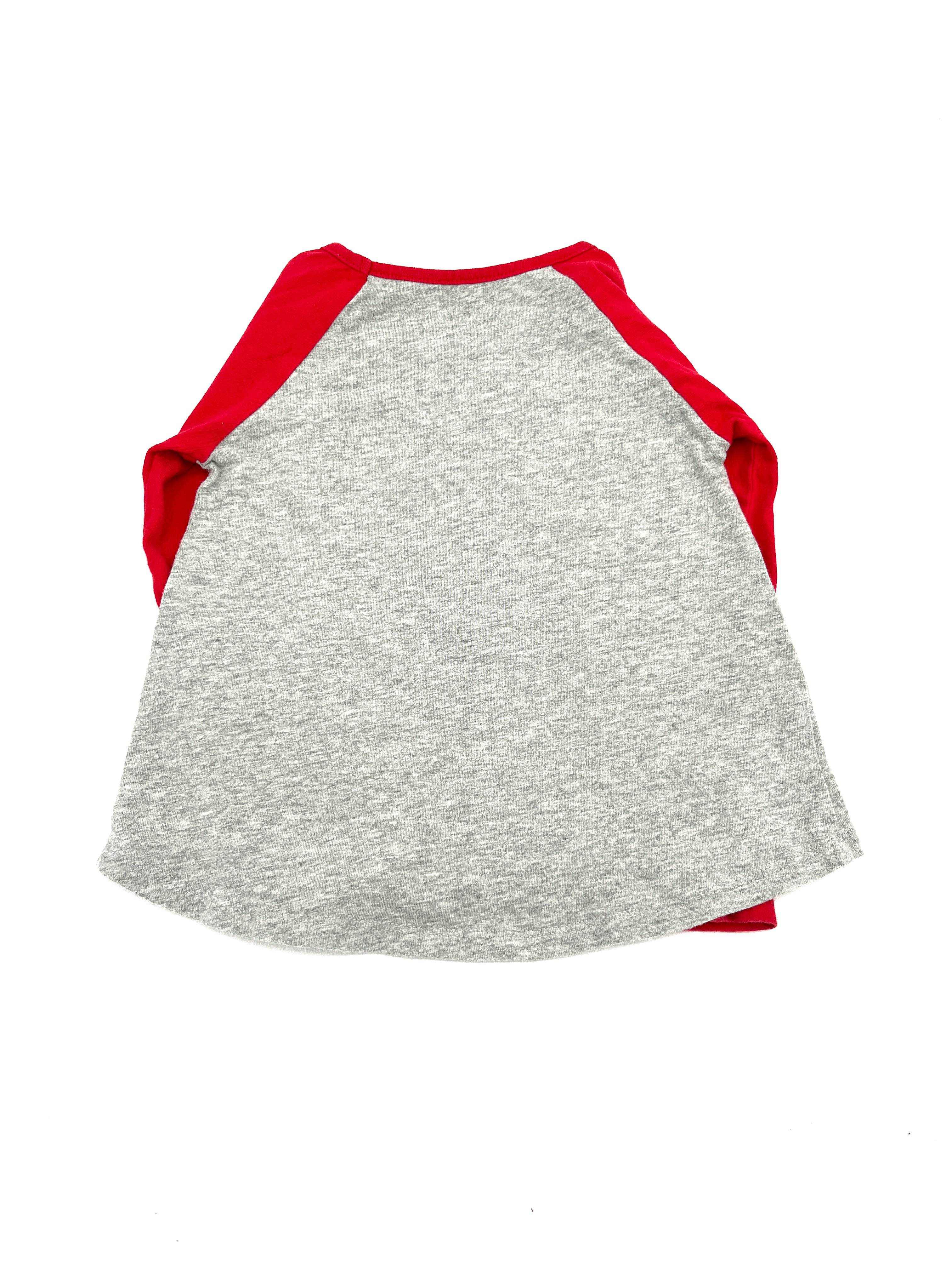 Toddler Girls Size 4T Long Sleeve T-Shirt Red and Gray Shirt I Love You ..Much - RealThreads