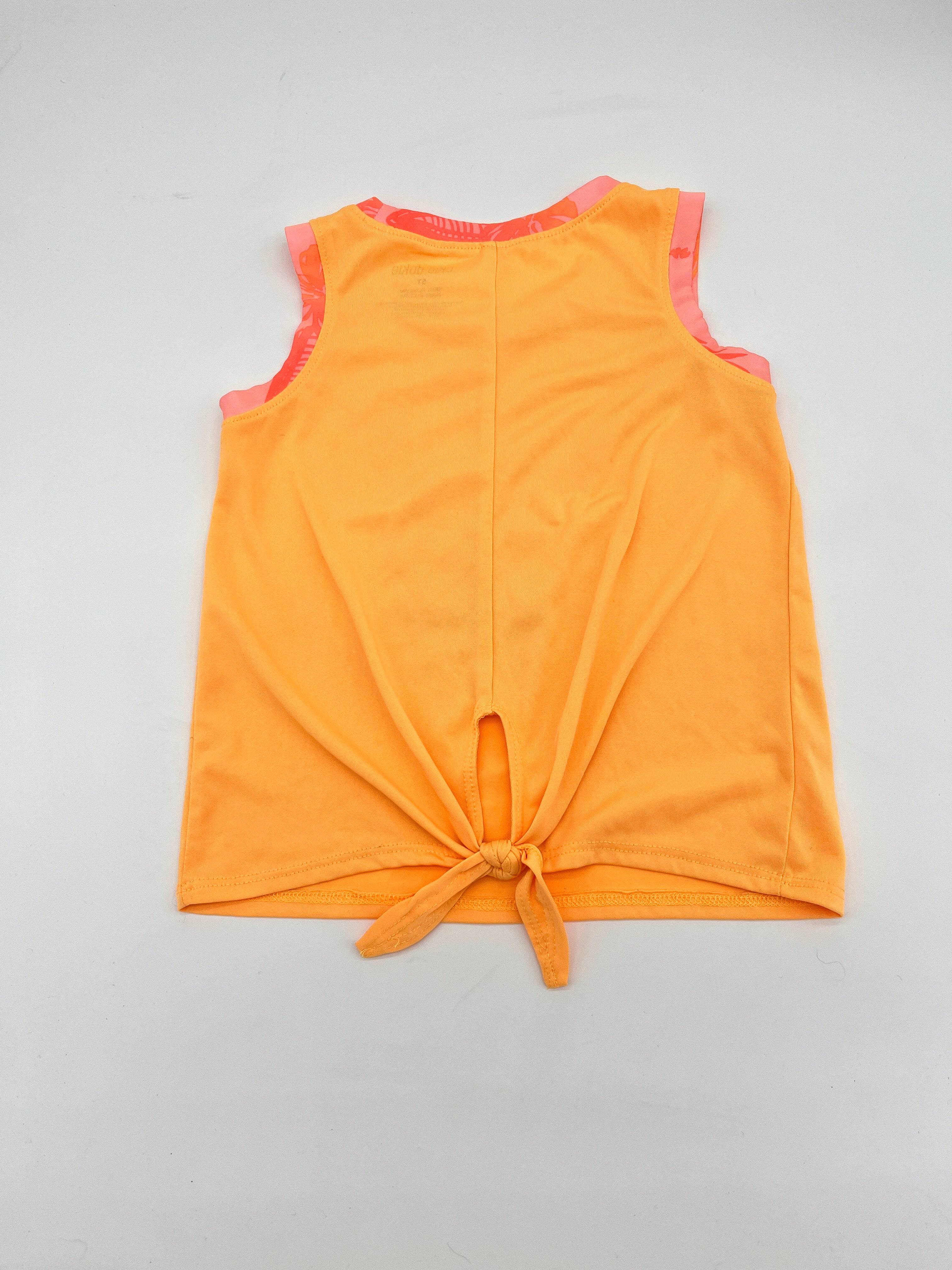 Toddler Girls Size 5T Tank Top Orange Okie Dokie "LOVE" - RealThreads