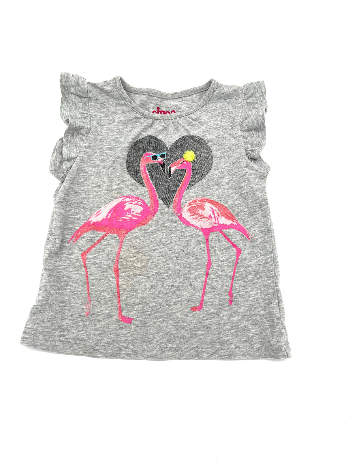 Toddler Girls Size 5T Sleeveless Top Gray T-Shirt Tank Top Pink Flamingo By Circo - RealThreads