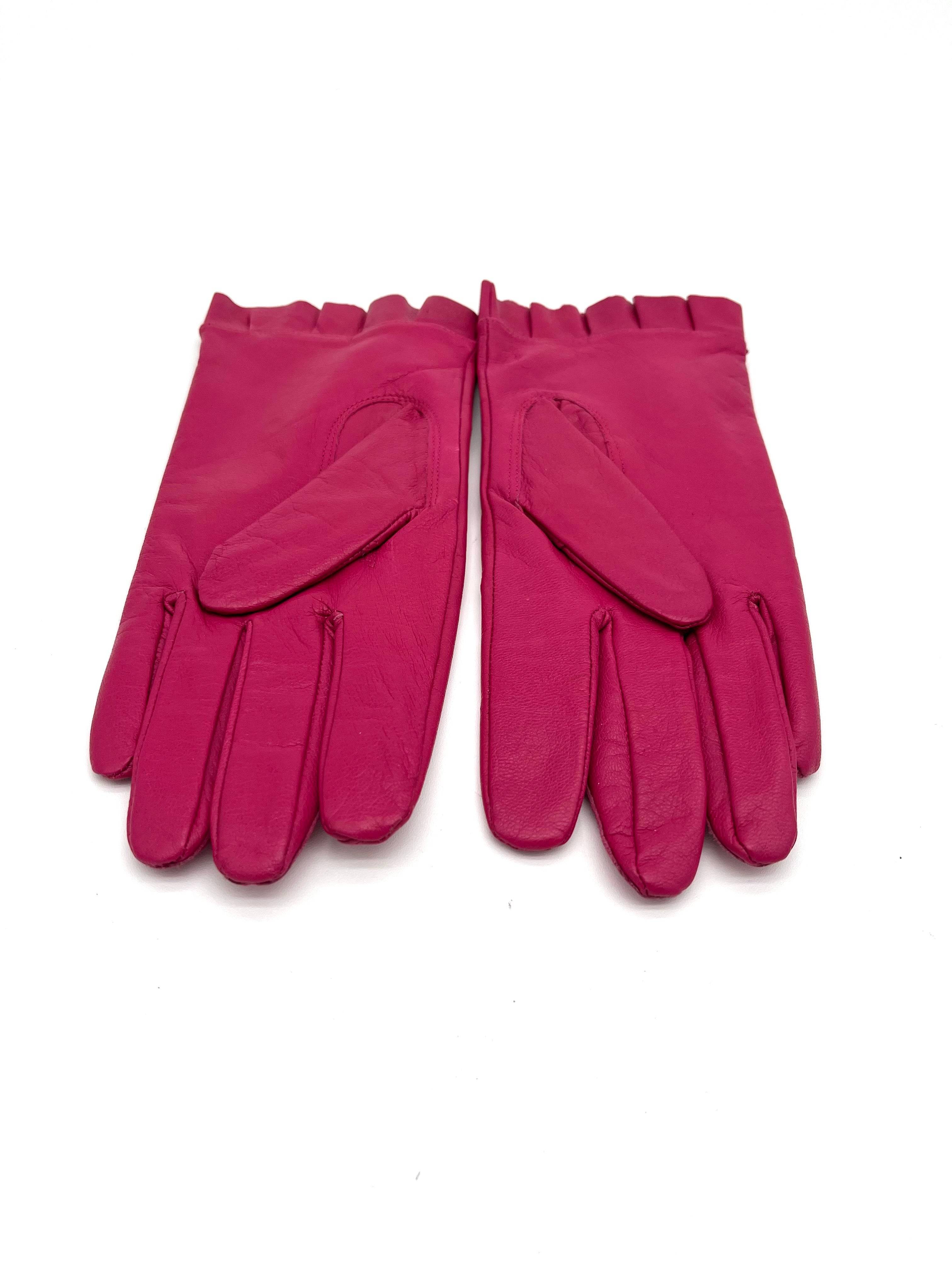 Red or Teal Leather Gloves Size Small - RealThreads