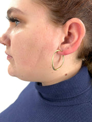 Twix Pierced Earrings by Lia Sopia in Matte Gold with Surgical Steel Posts. New! - RealThreads