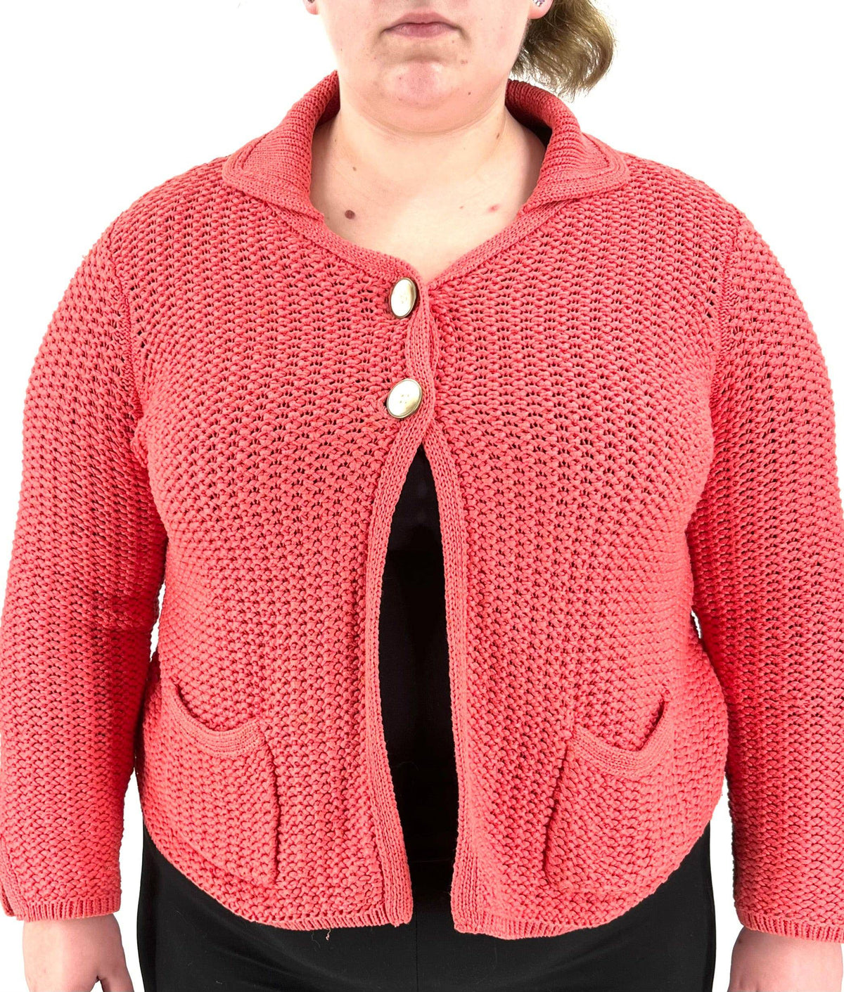 Womens Size 1X Peach Cardigan by Talbots 100% Mercerized Cotton - RealThreads