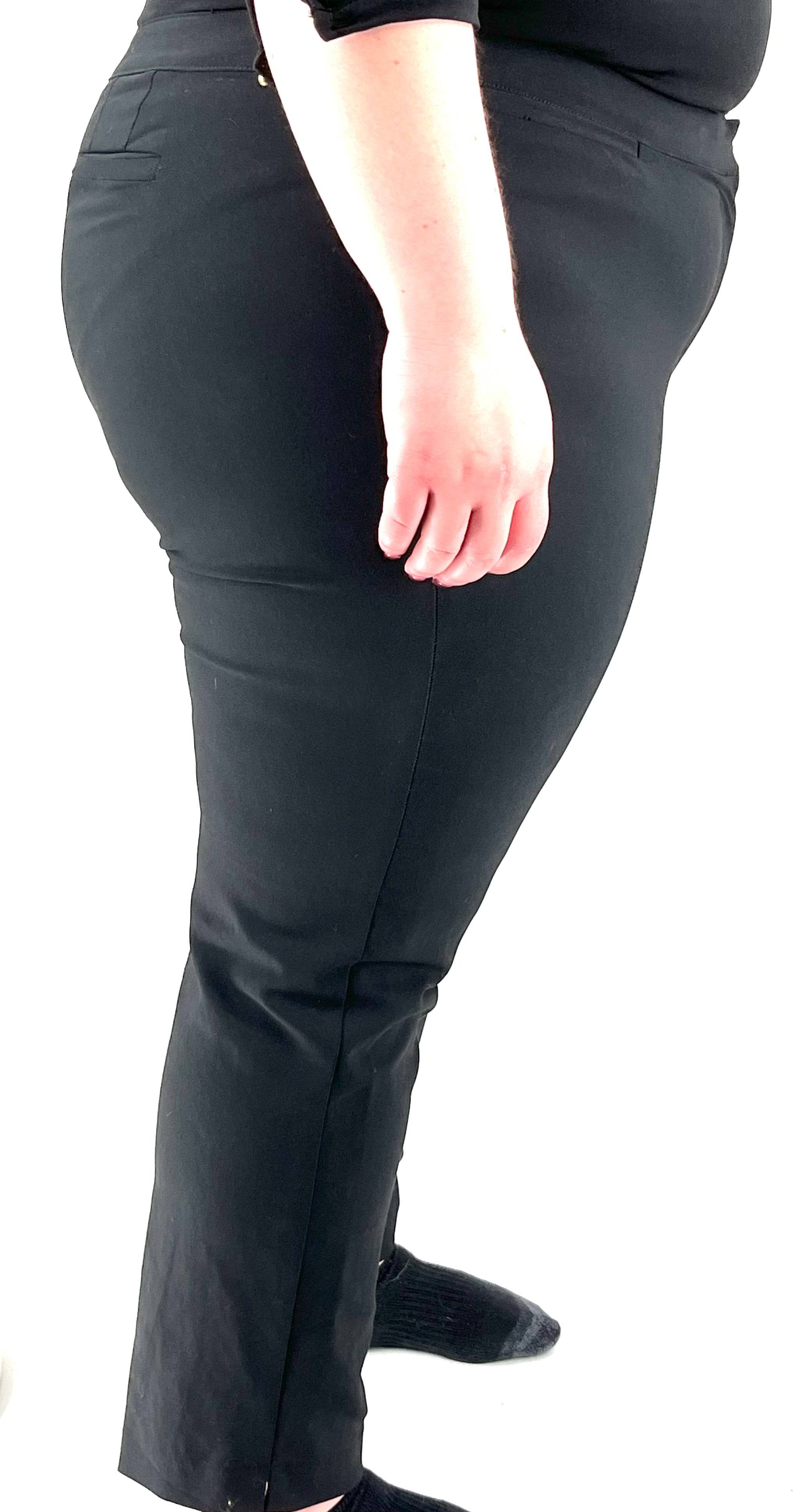 Womens Size 18 Black Pants By Ruby Rd. Stretchy Waist Zipper and Hook Closures - RealThreads