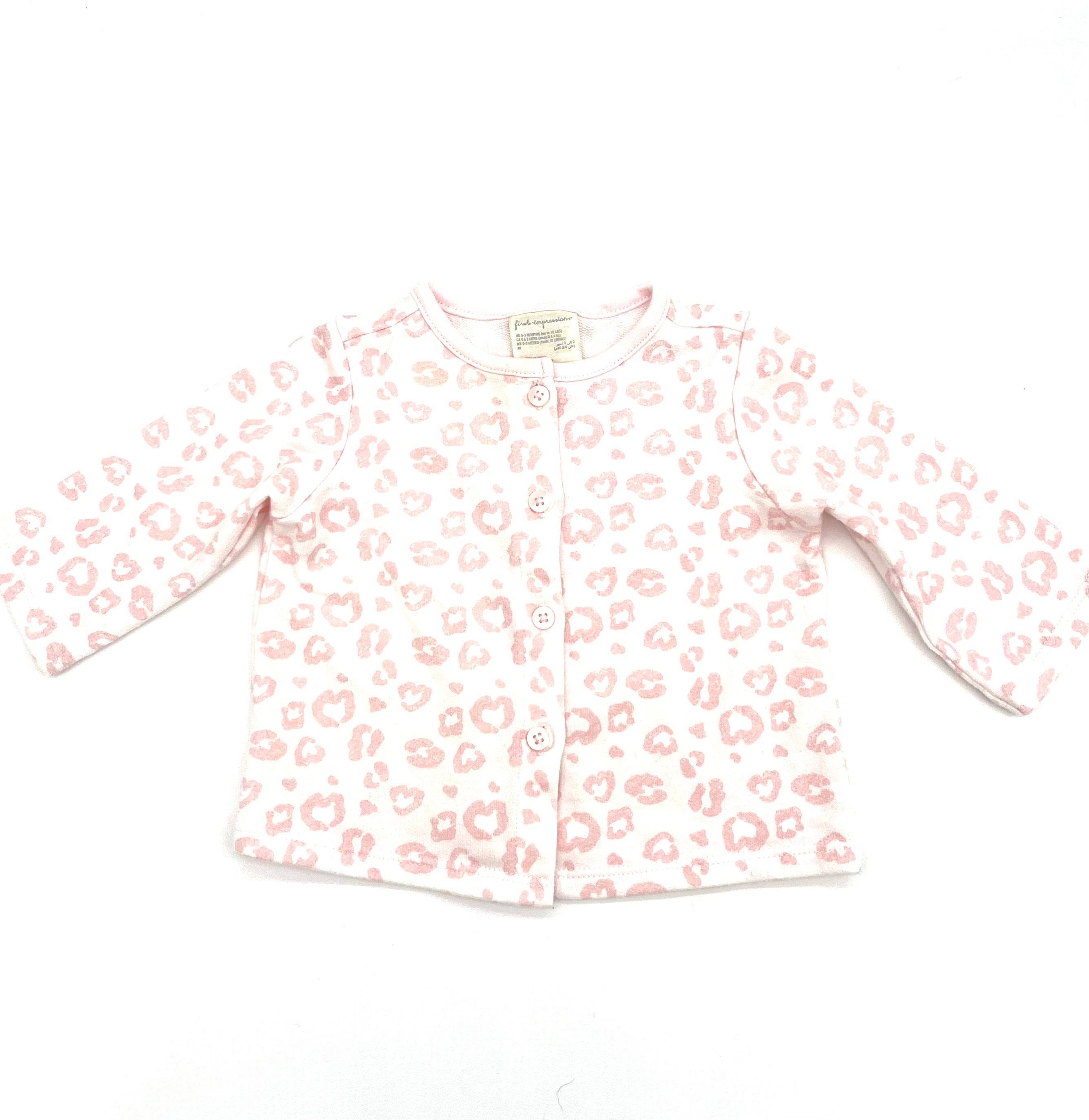 Babies Size 0-3 First Impressions Cardigan Months Up To 12lbs Pink & Dark Pink - TheRealThreads