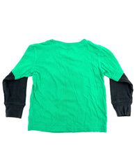 Toddlers Size 2T Top By Jumping Beans Green With Black Sleeves & Dino Roar on Front - TheRealThreads